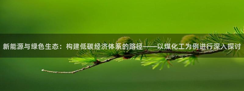 亿万先生官方网站：新能源与绿色生态：构建低碳经济体系的路径——以煤化工为例进行深入探讨
