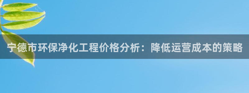 亿万同人字幕组的个人主页：宁德市环保净化工程价格分析：降低运营成本的策略
